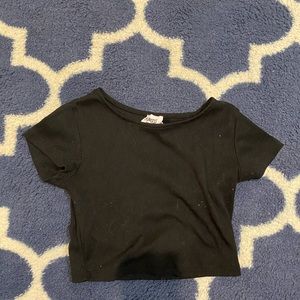 Black Cropped T-Shirt